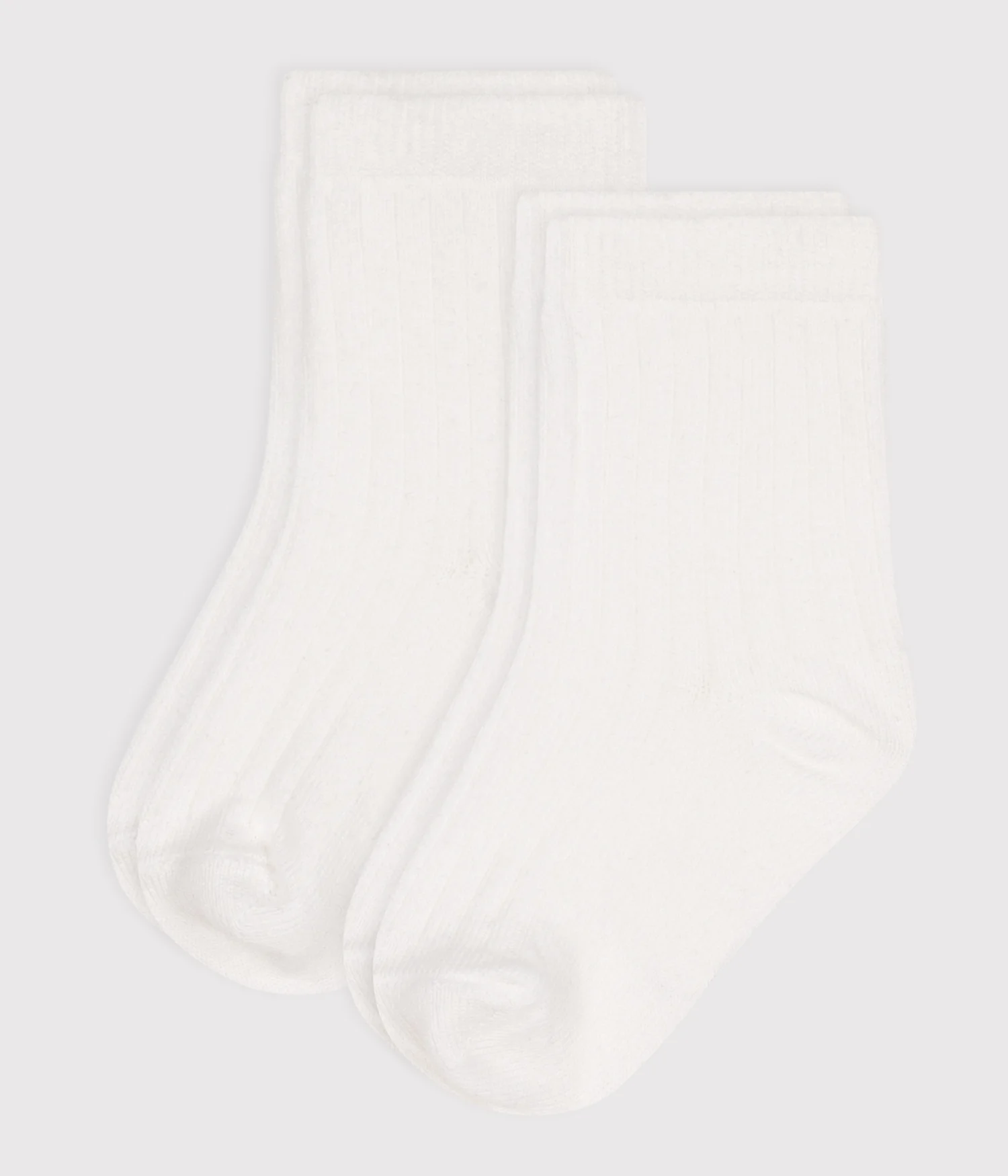 2 pairs of babies' plain cotton socks